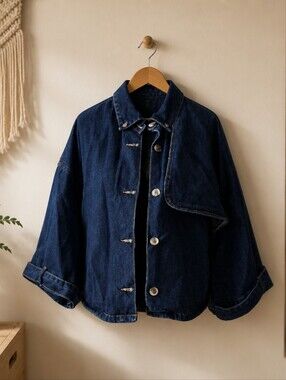 Fashion Nova Dark Blue Denim Jacket - Button-Front Jean Coat